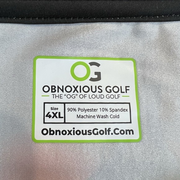 Obnoxious Golf Shirt Mens 4XL Geometric Print Stretch‎ Polyester Blend - Picture 9 of 9